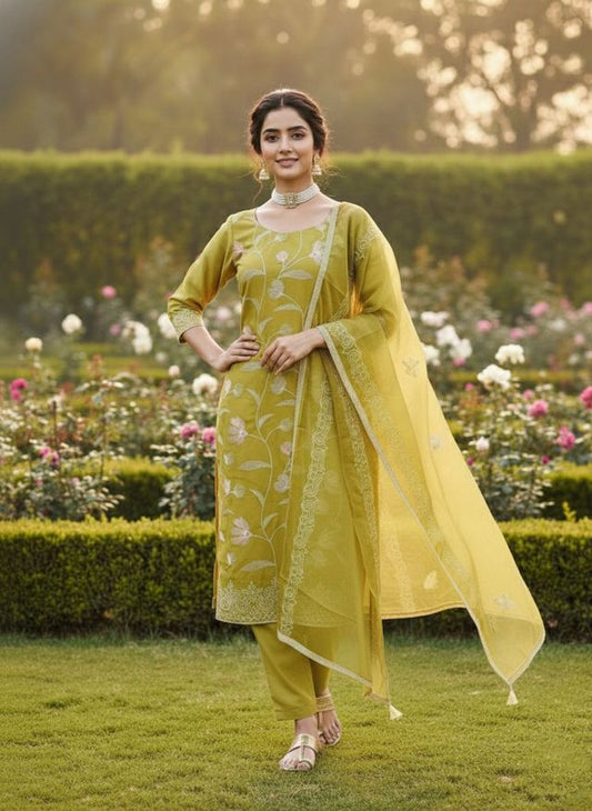 Cotton Fabric Embroidered Ethnic Salwar Suit