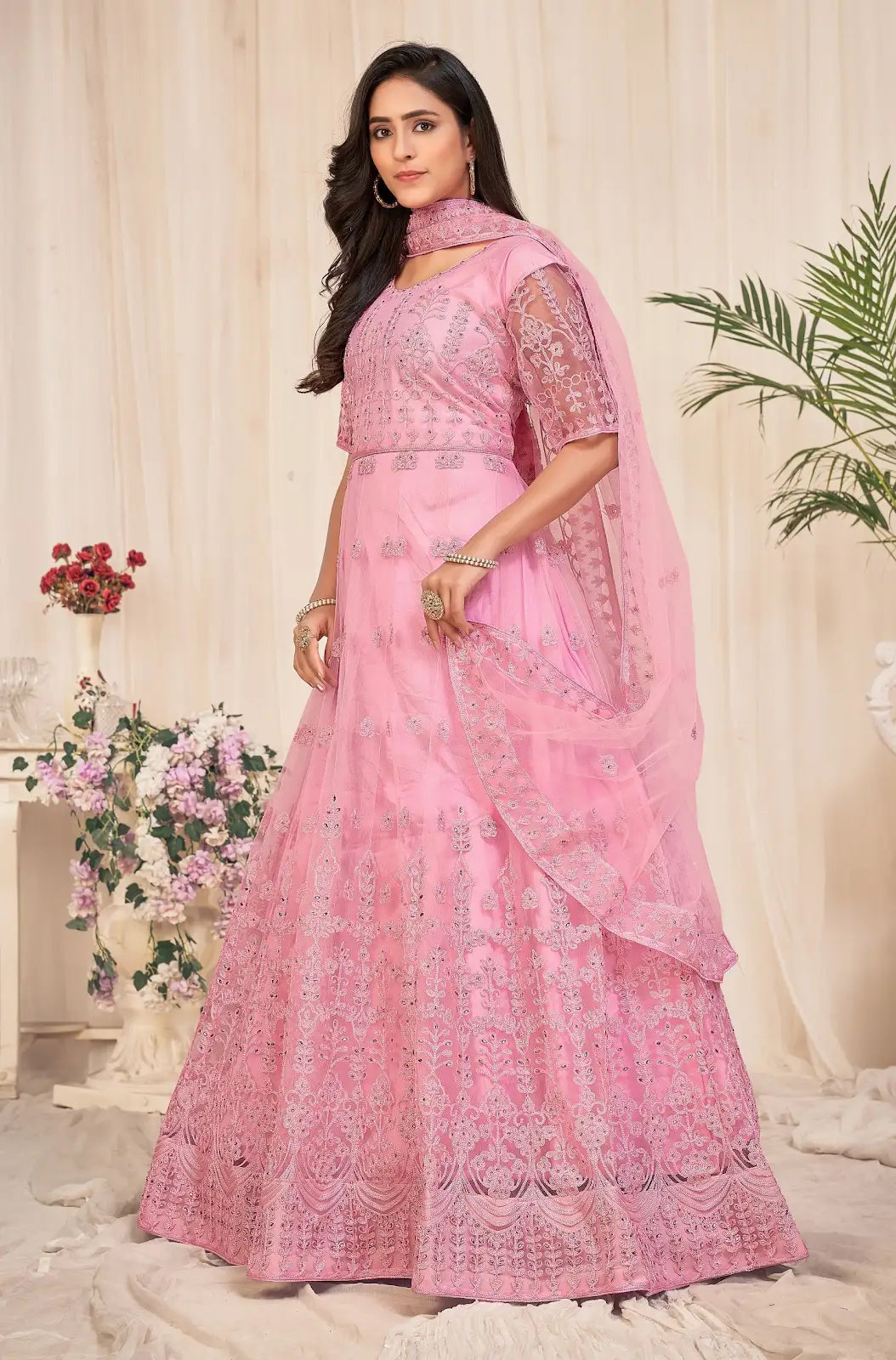 Elegant Embroidered Anarkali Suit with Designer Dupatta