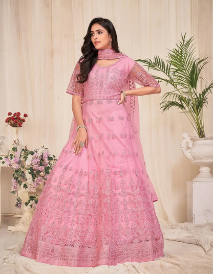 Elegant Embroidered Anarkali Suit with Designer Dupatta