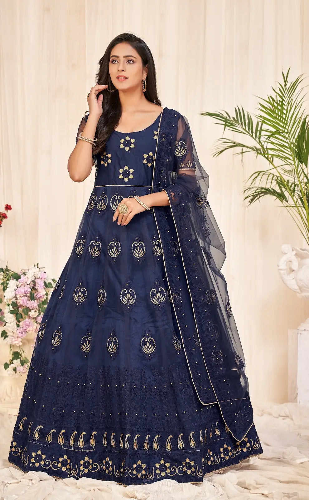 Elegant Embroidered Anarkali Suit with Designer Dupatta