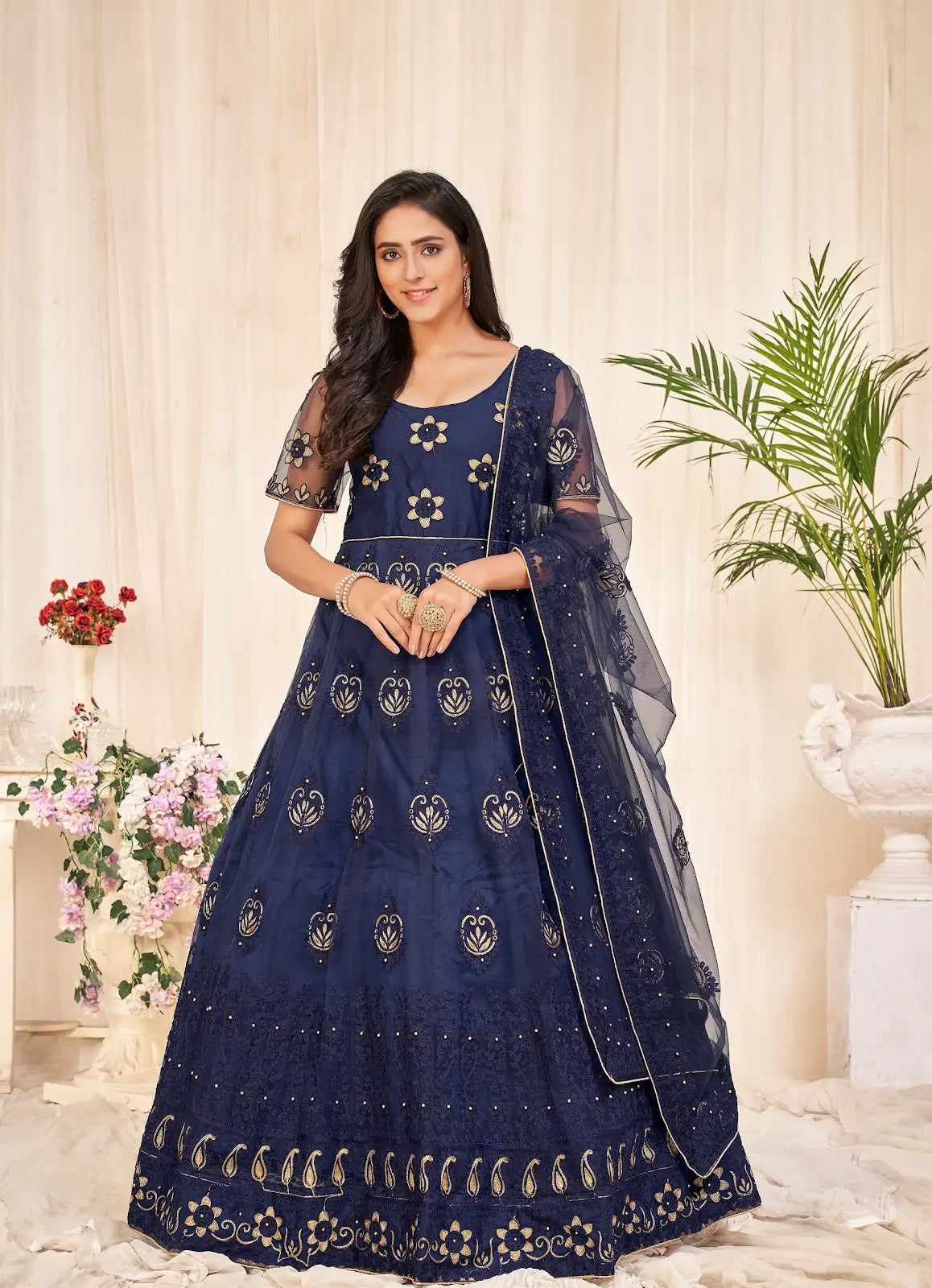 Elegant Embroidered Anarkali Suit with Designer Dupatta