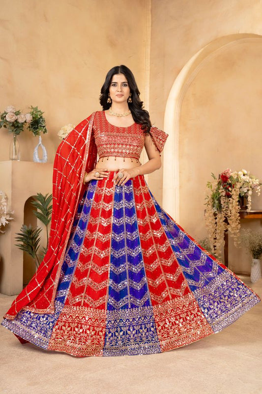 Intricate Floral Embroidery Lehenga