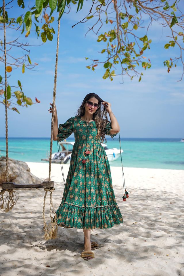 Readymade fancy gown collection  Green