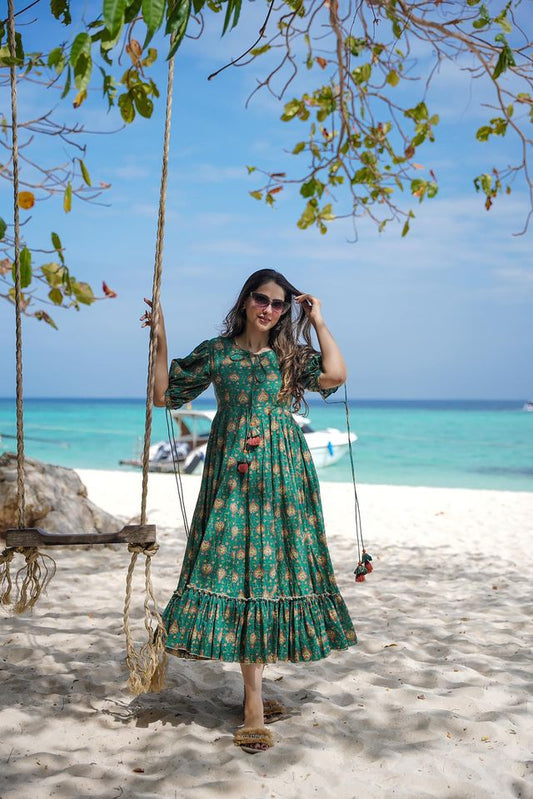 Readymade fancy gown collection  Green
