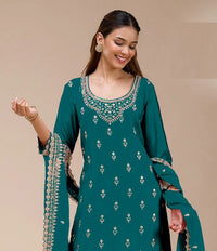 Beautiful Embroidered Georgette Fabric Palazzo Dress