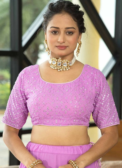 Zariya Turquoise Party Wear Lehenga HKV-00170 LAVENDER