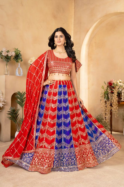 Intricate Floral Embroidery Lehenga