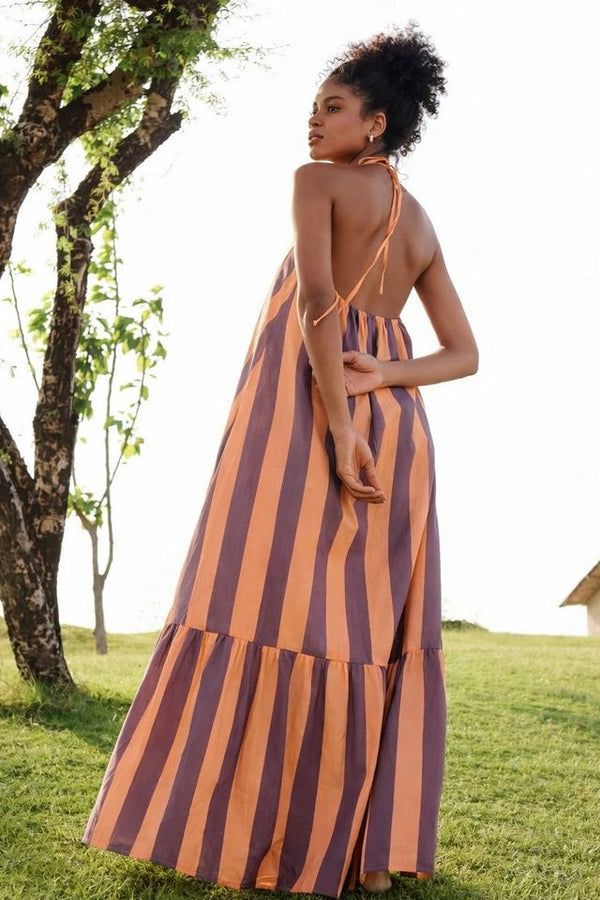 Orange Color Cambric Cotton Fabric Designer Partywear Gown For Trendy Girlie Looks