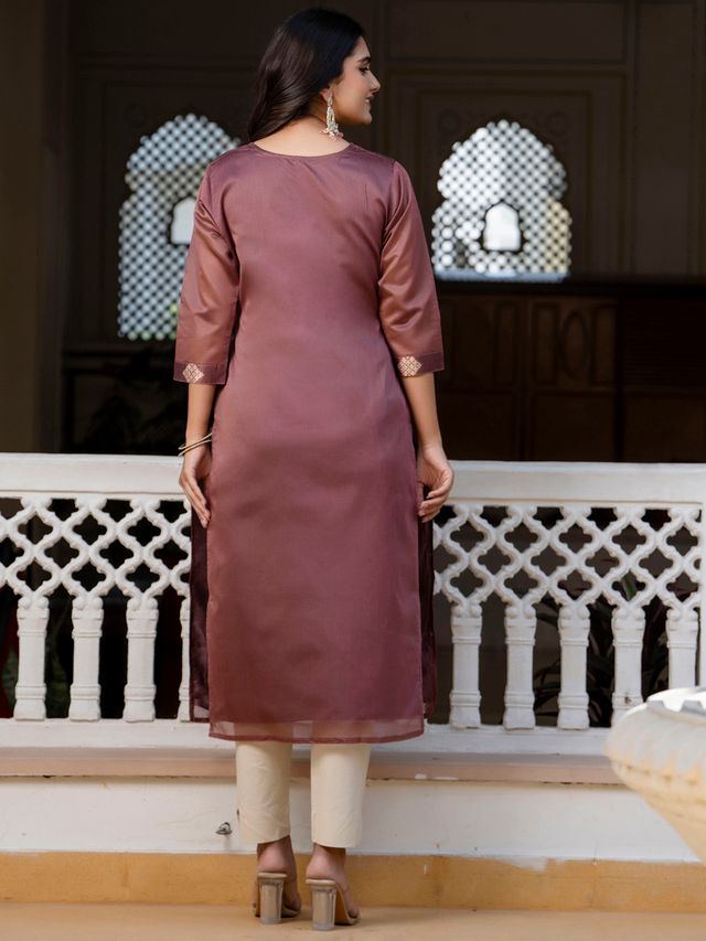 Purple Color Beautiful Silk Blend Fabric Sophisticated Kurta For Girls