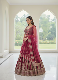 Zariya Turquoise Party Wear Lehenga HKV-00160 PINK