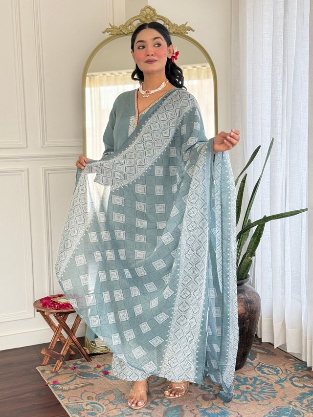 Green Color Rayon Fabric Designer Ethnic Readymade Kurta Set